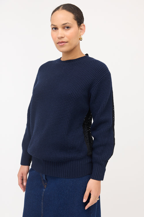 Sacai Eyelet Lace Back Sweater