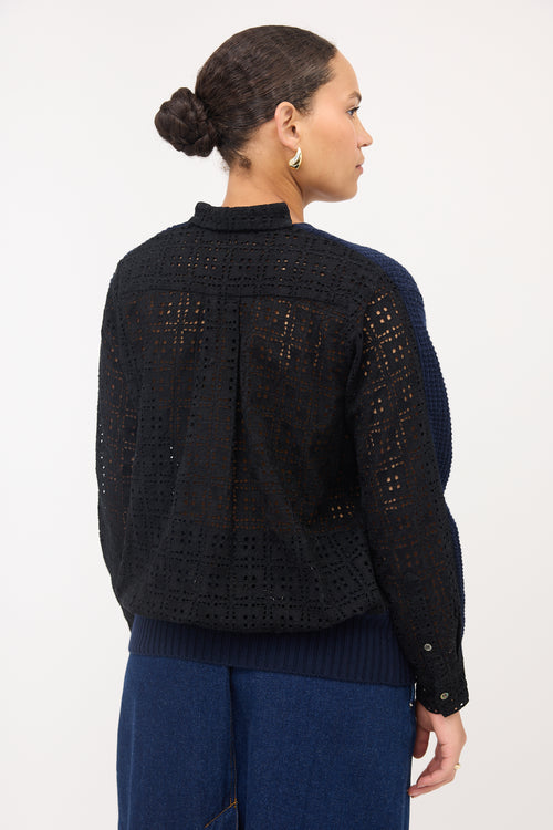 Sacai Eyelet Lace Back Sweater