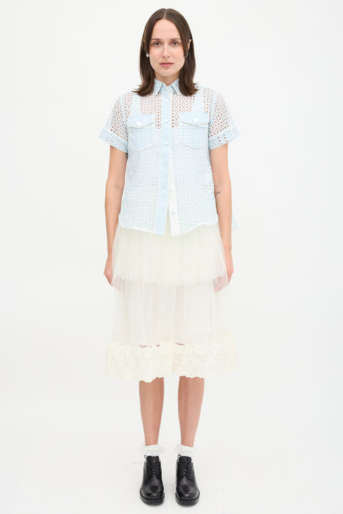Sacai Eyelet A-Line Blouse