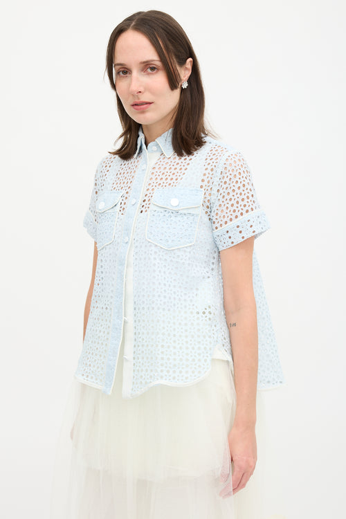 Sacai Eyelet A-Line Blouse