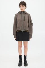 Sacai Green Hooded Bomber Jacket