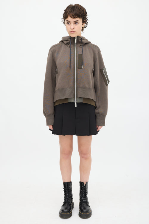 Sacai Green Hooded Bomber Jacket