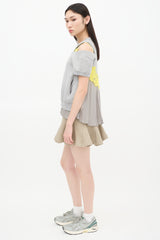 Sacai Grey & Yellow Floral Cutout Sweatshirt