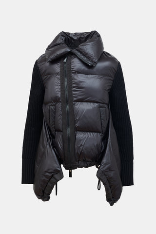 Sacai Hybrid Ribbed Knit Puffer Jacket
