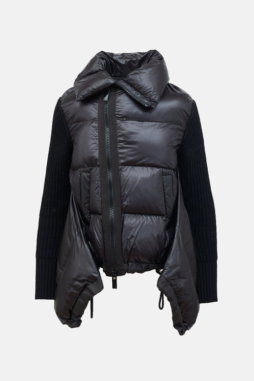 Sacai Hybrid Ribbed Knit Puffer Jacket