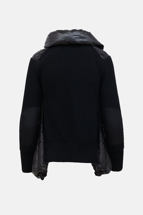 Sacai Hybrid Ribbed Knit Puffer Jacket