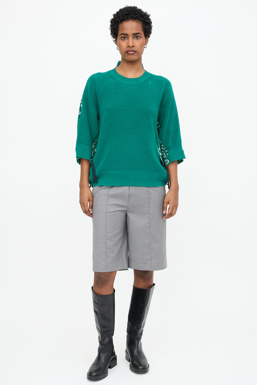 Sacai Knit & Canvas Bandana Sweater
