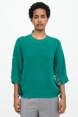 Sacai Knit & Canvas Bandana Sweater