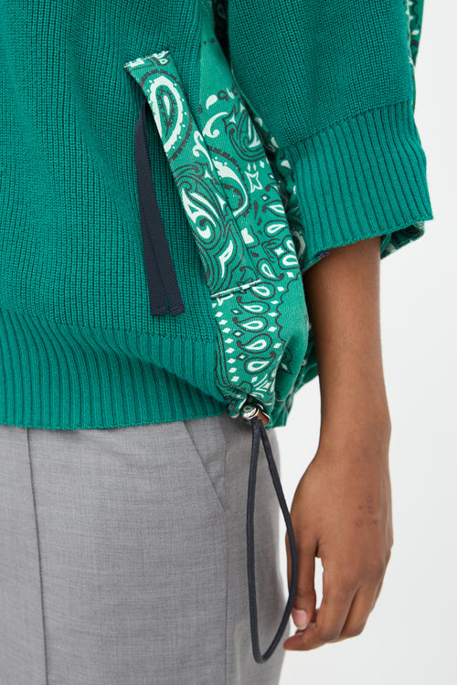 Sacai Knit & Canvas Bandana Sweater