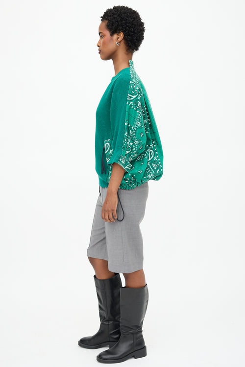 Sacai Knit & Canvas Bandana Sweater