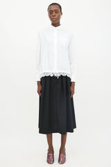 Sacai Lace & Drawcord Hem Shirt
