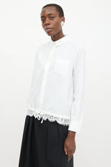 Sacai Lace & Drawcord Hem Shirt