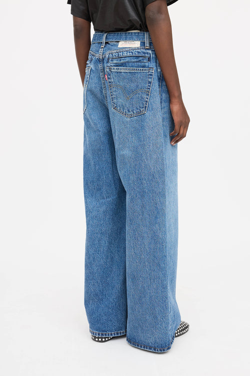 Sacai X Levi's Wide Leg Belted Jeans