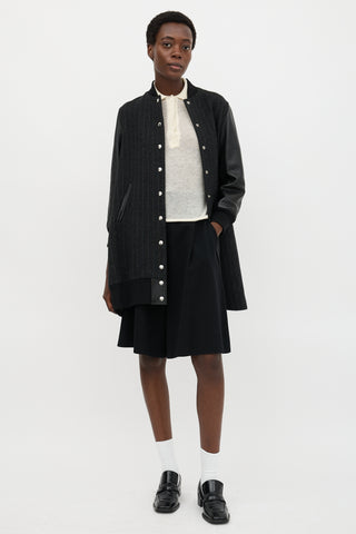 Sacai Luck Wool & Leather Bomber Jacket