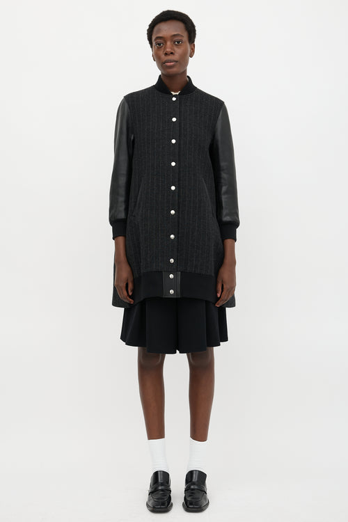 Sacai Luck Wool & Leather Bomber Jacket