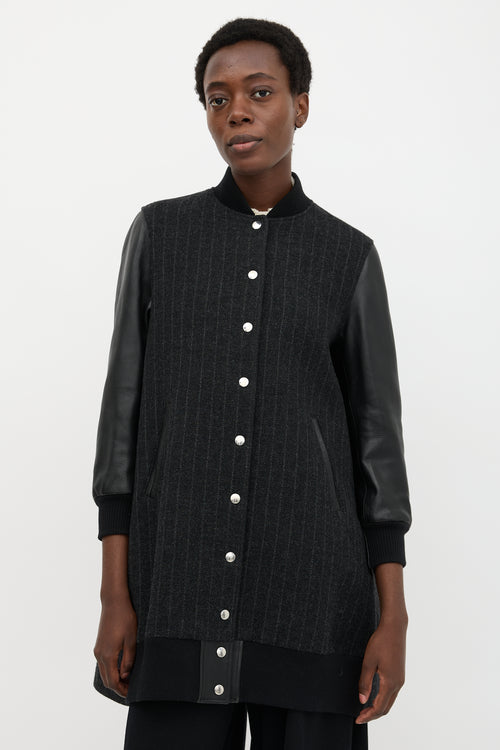 Sacai Luck Wool & Leather Bomber Jacket