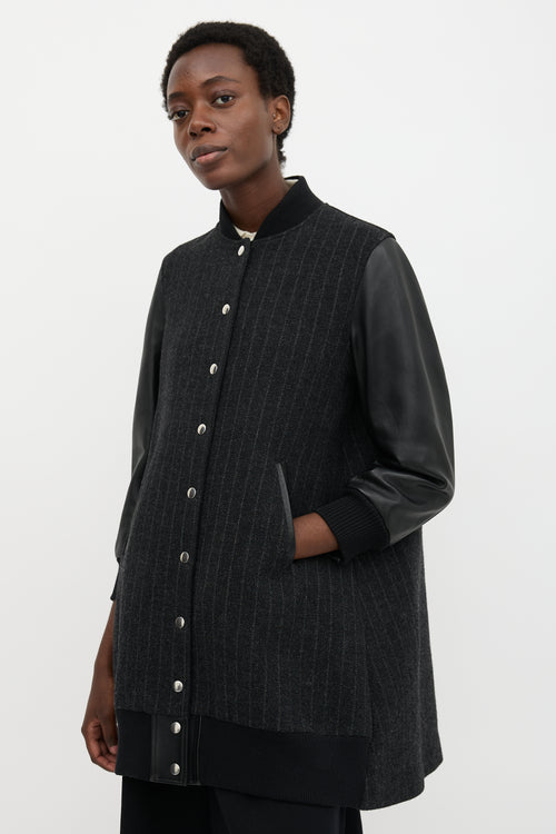 Sacai Luck Wool & Leather Bomber Jacket