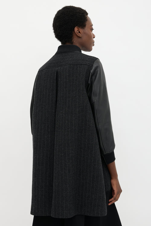 Sacai Luck Wool & Leather Bomber Jacket