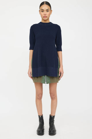 Sacai Knit Layered Bomber Jacket Dress