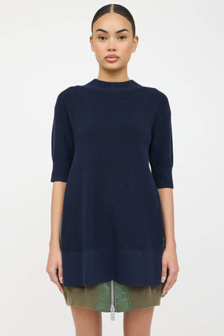 Sacai Knit Layered Bomber Jacket Dress