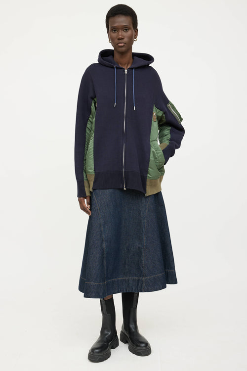 Sacai Panelled Sponge Hoodie
