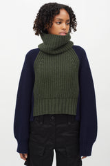 Sacai // Navy & Green Ribbed Knit Sweater – VSP Consignment