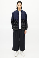 Sacai Navy & Multicolour Braided Cinch Jacket