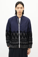 Sacai Navy & Multicolour Braided Cinch Jacket
