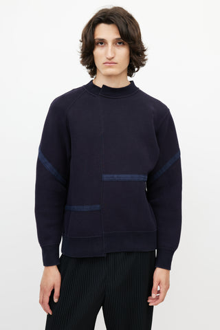 Sacai Navy Panelled Sweatshirt