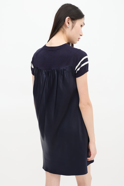 Sacai Luck Navy & White Striped Dress