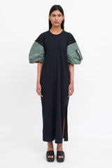 Sacai Nylon Bomber Sleeve Maxi Dress