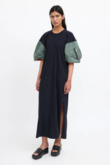 Sacai Nylon Bomber Sleeve Maxi Dress