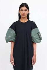 Sacai Nylon Bomber Sleeve Maxi Dress