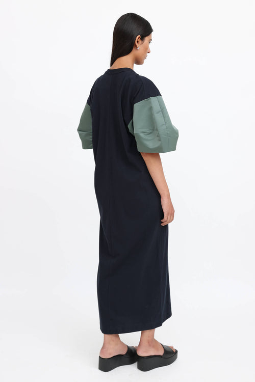 Sacai Nylon Bomber Sleeve Maxi Dress
