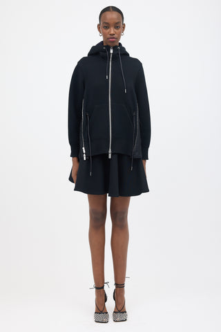 Sacai Nylon Vented Zip Up Hoodie