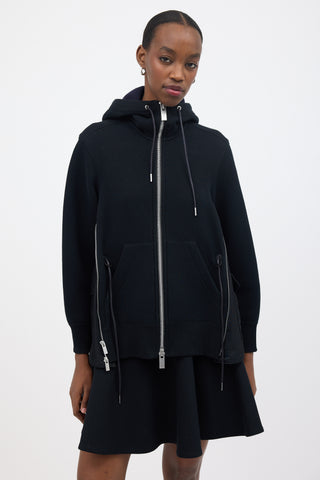 Sacai Nylon Vented Zip Up Hoodie