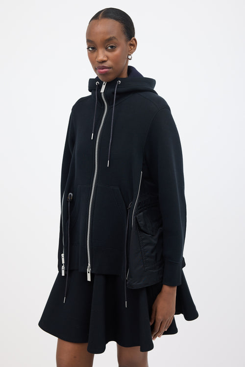 Sacai Nylon Vented Zip Up Hoodie