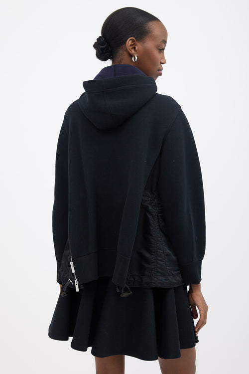 Sacai Nylon Vented Zip Up Hoodie