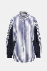 Sacai Nylon Panelled Striped Shirt