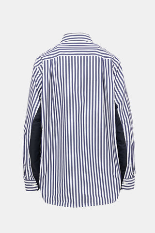 Sacai Nylon Panelled Striped Shirt