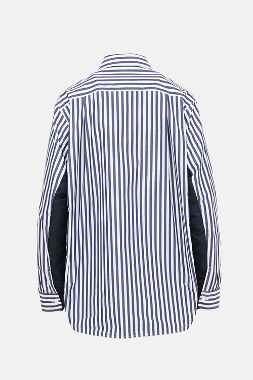 Sacai Nylon Panelled Striped Shirt