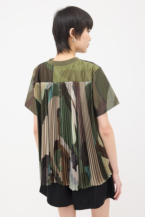 Sacai Nylon Printed Pleat Top