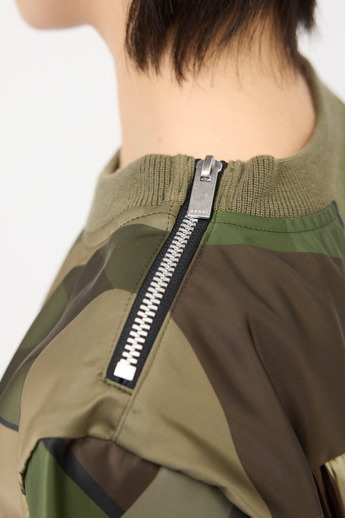 Sacai Nylon Printed Pleat Top