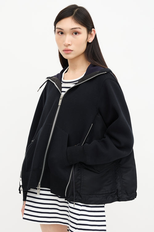 Sacai Nylon Vented Zip Up Hoodie