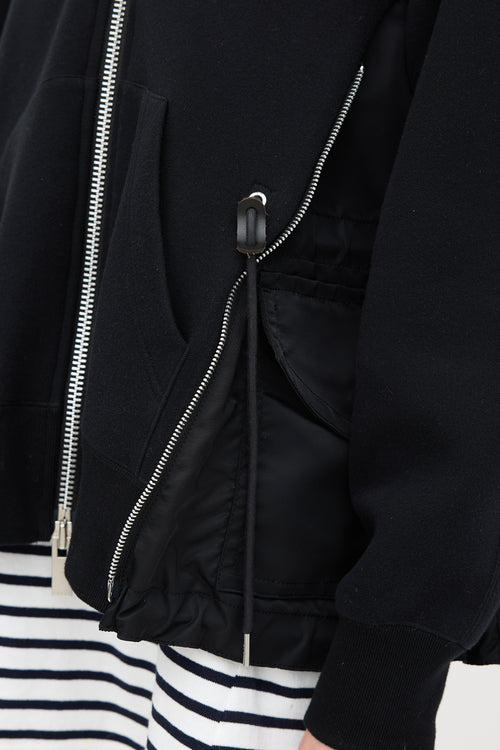 Sacai Nylon Vented Zip Up Hoodie