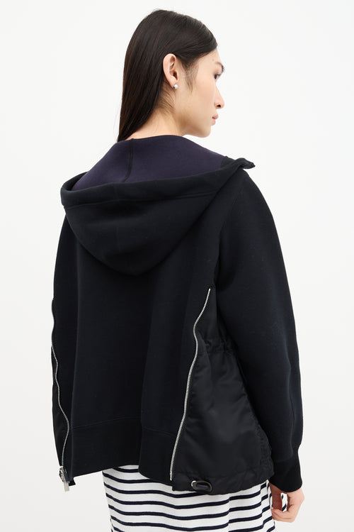Sacai Nylon Vented Zip Up Hoodie