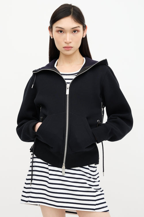 Sacai Nylon Vented Zip Up Hoodie