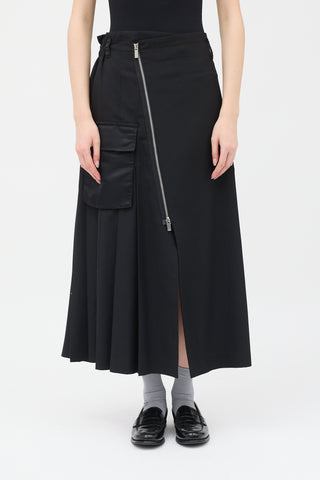 Sacai Asymmetric Pleated Cargo Skirt
