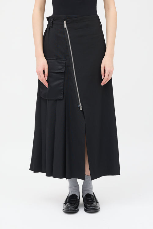 Sacai Asymmetric Pleated Cargo Skirt
