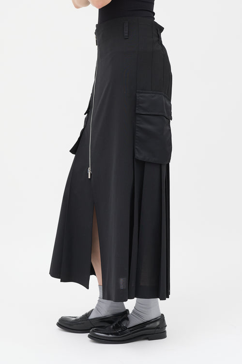 Sacai Asymmetric Pleated Cargo Skirt